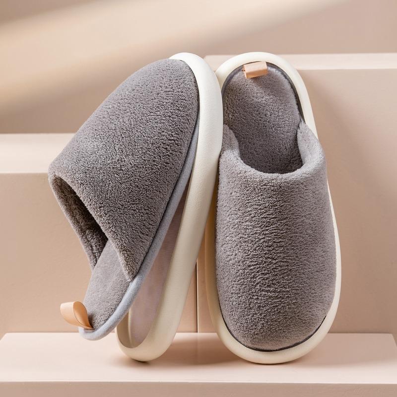 Removable Cotton Slippers Women's New Autumn and Winter Warm Indoor Couple Home a Pair of Floor Hair Slippers Men