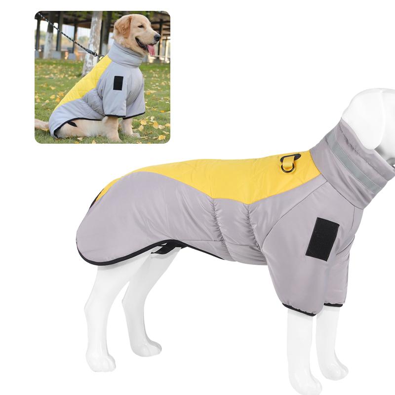 Autumn Winter Large Dog WarmClothes Waterproof Big Dog Jacket Vest With High Collar Pet Dog Coat Clothing For French Bulldog