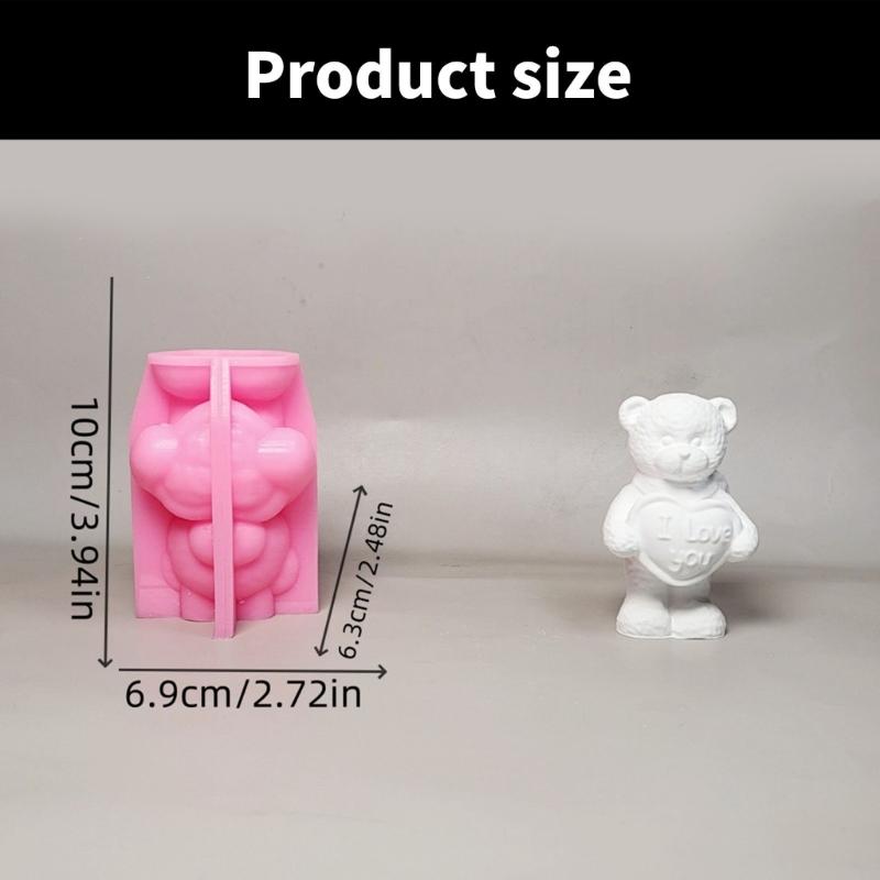 Bear Statue Silicone Candle Molds for Making Candle Soap Chocolate Candy Cake Home Decoration Epoxy Resin Silicone Molds