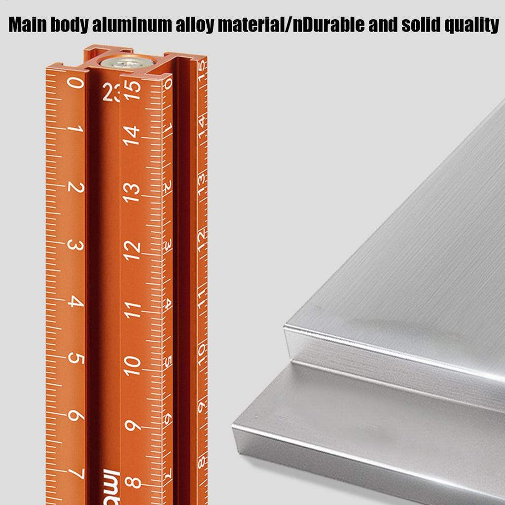 Woodworking Ruler 4-Sided Magnetic Tool Metal Precision Ruler for Carpenter Carpentry Construction Miter Cutting Working Tile