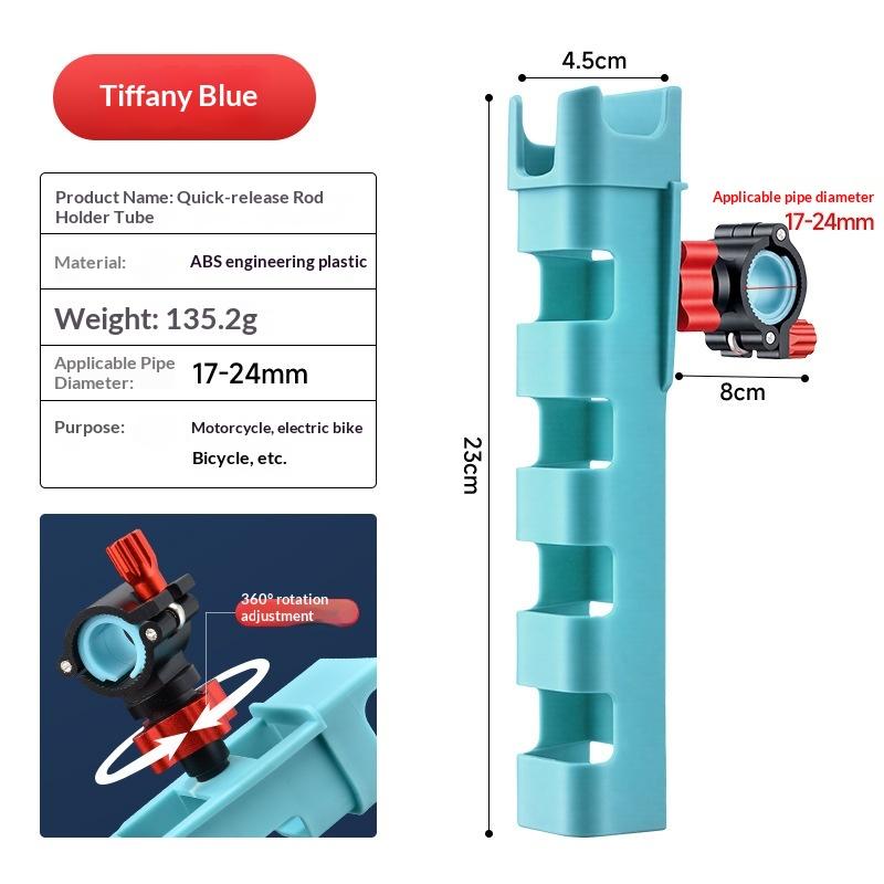 1Pcs Adjustable Rod Rack Bracket 360 Degree Rotatable Motorcycle Fishing Rod Holder For Electric Bike Scooter Atv Fishing Gear