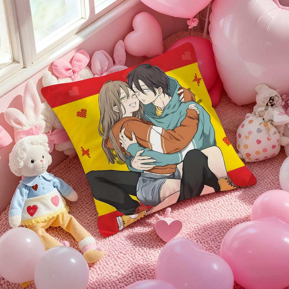 My Love Story with Yamada-kun At Lv999 Cushion Cover Pattern Printed Pillowcase for Living Room Sofa Cushion Cover&Bedroom Decor