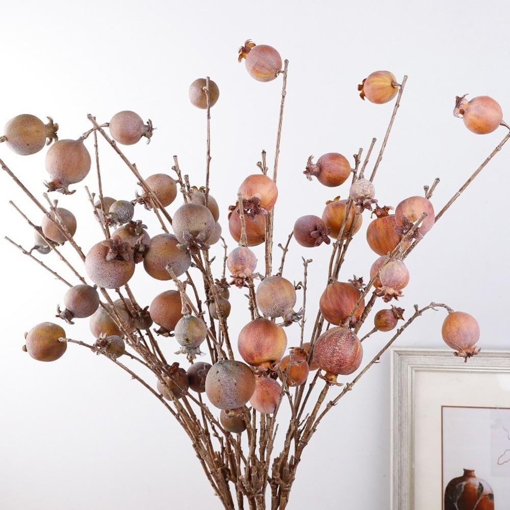 8 Fruit Artificial Pomegranate Branch Realistic Plastic Foam Fruits Branches Decorative Handmade Fake Plants