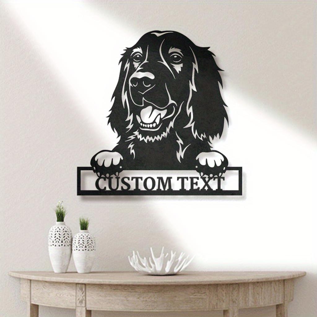 Maßgeschneidertes Irish Setter Hund Metall Wandkunst, Personalisierbares Namensschild für Tierliebhaber