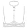 Plus Size Fashion Lady Bra Womens 1/4 Cups Underwire Bra Halter Neck Lace Push Up Brassiere Lingerie Underwear S-5XL