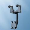 Rotatable Retractable Car Phone Holder Rearview Mirror Bracket - DVR/GPS Mobile Support with Cable