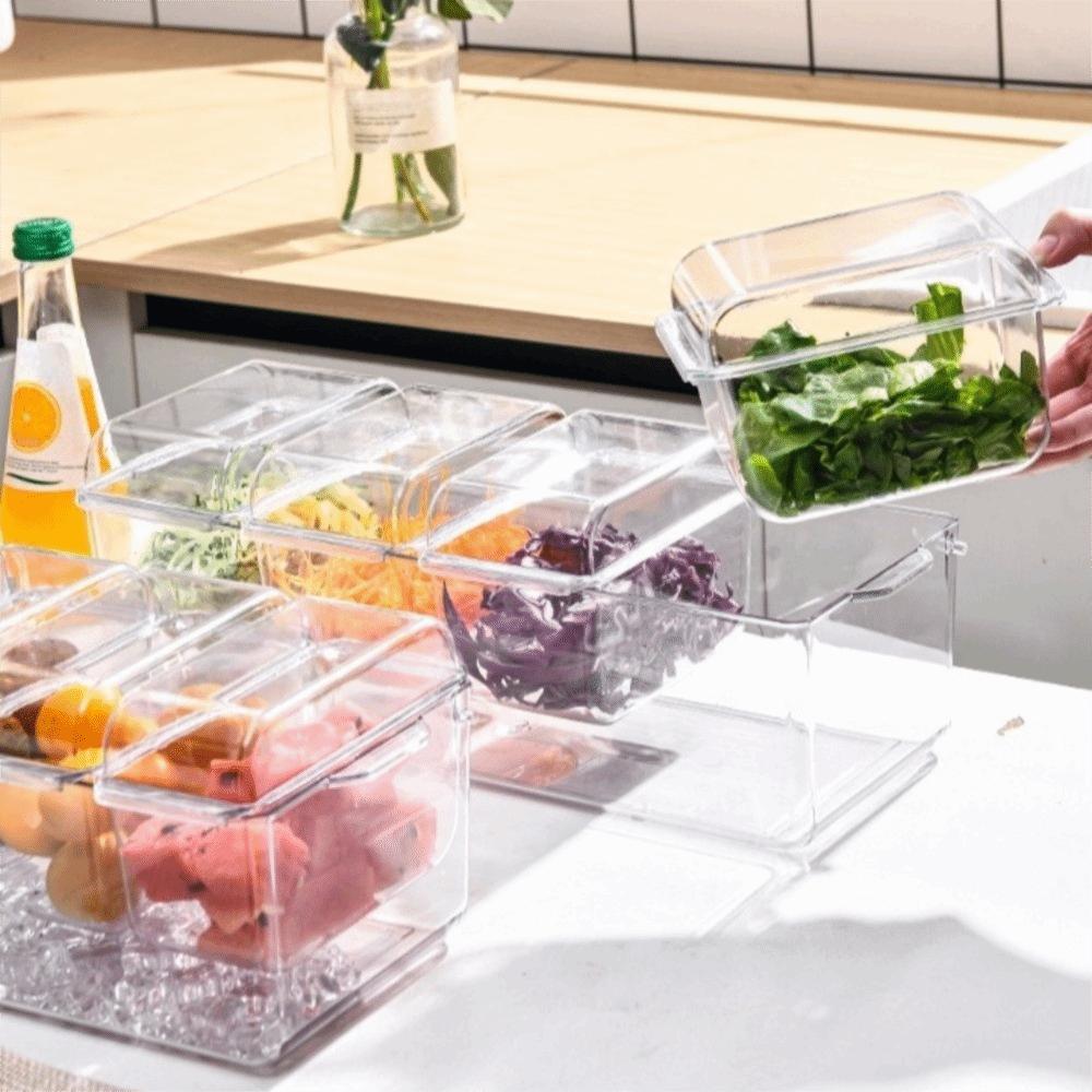 Detachable Fruit Snack Container Double Layered Condiment Box Fruit Storage Box  Outdoor Picnic