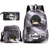 3 Piece School Backpack Set for Students Large Capacity Oxford Cloth Schoolbag with Shoulder Strap and Pencil Case