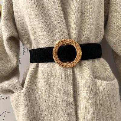Wide Belt Female Dress Belts Decorate Waistband Fashion Round Buckle Belt Party Belt