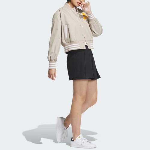 Adidas Originals Retro Pilot Sports Letter Jacket for Women, Beige