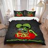 Set Biancheria da Letto con Design Tatuaggio Rat Fink Copripiumone Regalo per Camera da Letto, Include 1 Copripiumone e 2 Federe, Senza ImbottituraB515