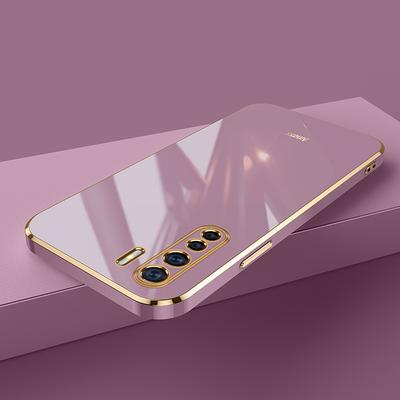 For OPPO A91 Case Luxury Square Plating Oppo Reno3 Phone Case CPH2043 CPH2001 CPH2021 Case ShockProof Silicone Back Cover Fundas