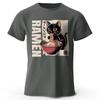 Men's Ramen Printed T-Shirt 100% Cotton Oversized Japanese Graphic Tees for Women Summer Tops Noodle Streetwear