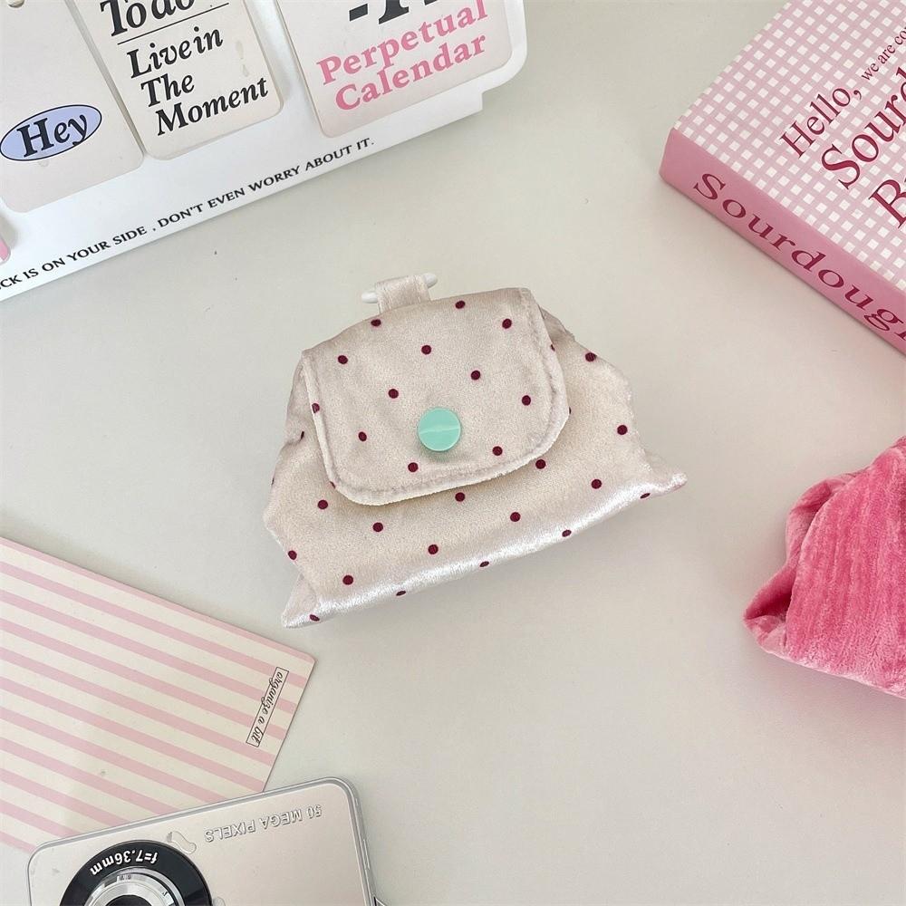 New Multi-purpose Mini Makeup Pouch Portable Lightweight Coin Purse Snap Button Design Key Storage Bag Korean Style