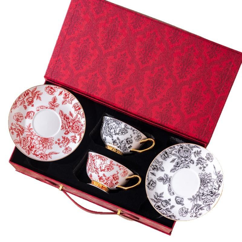 Paryski Róż Porcelana Kostna Filiżanka Spodek Zestaw Filiżanka do Kawy Pudełko Prezentowe Premium Filiżanka do Popołudniowej Herbaty Spodek Łyżeczka Prezenty Ślubne