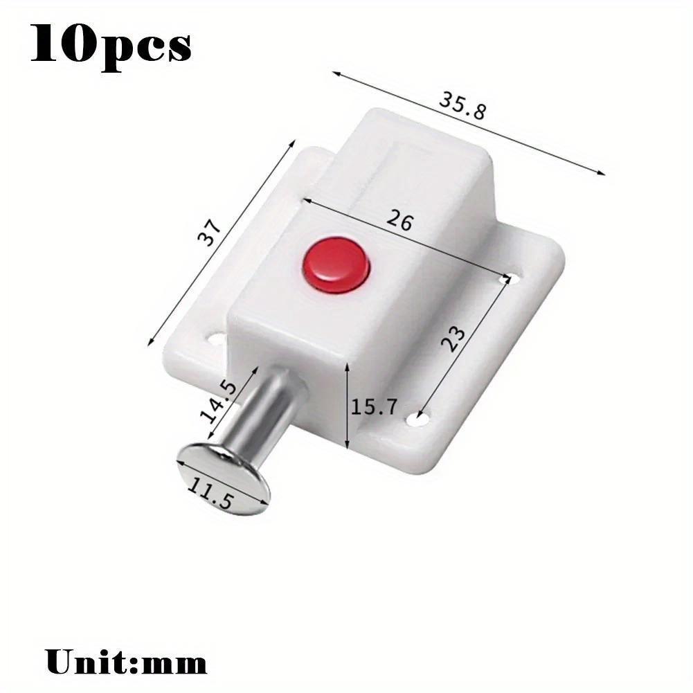

10pcs Cabinet Push Button Spring Latch Plastic Spring Pins Automatic Door Bolt Latches Lock Anti-theft Door Furniture Hardware 10pcs білий