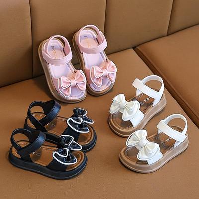 Sommer-Sandalen mit Schleife für Mädchen: Rutschfeste weiche Sohle für Kinder