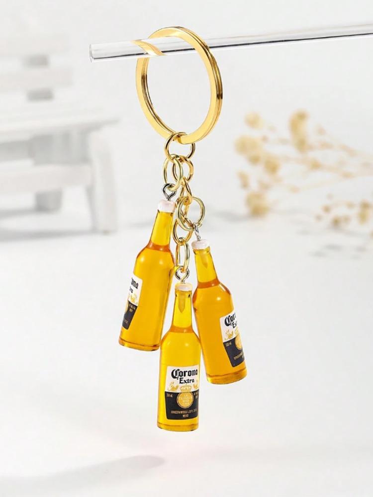 Mini Wine Bottle Keychain 3D Resin Bottle Bag Pendant Beer Bottle Charm Couple Family Keychain Pendant