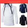 Classic Men's Pullover Hoodie With Zipper Design And Adjustable Drawstring For Winter