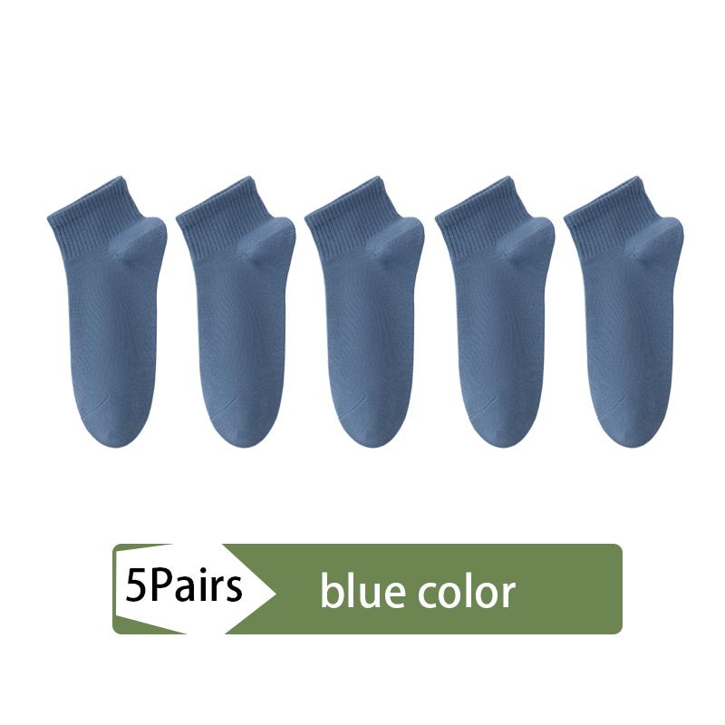 5Pair Men Combed Cotton Socks Short Breathable Odor proof and antibacterial Business Autumn and Winter for Male sock High Quality Size EU38-45
