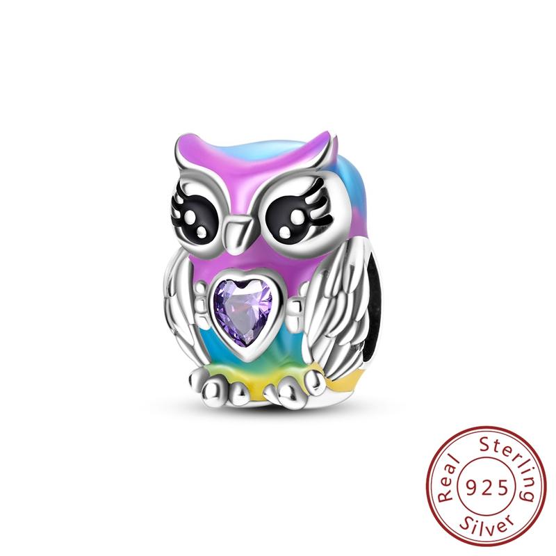 Real Copper Charms Luminous Firefly Butterfly Sunflower Pink Beads Fit Original Bracelet Women Birthday Diy Jewelry