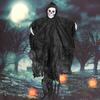 Halloween Hengende Skalle Spøkelse Skummel Grim Reaper Skjelettdekorasjon for Utegård Veranda Spøkelseshus Festdekor