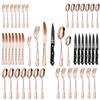 48PCS Stainless Steel Silverware Set Mirror-Polished Cutlery Flatware Set 8 Steak Knives 8 Dinner