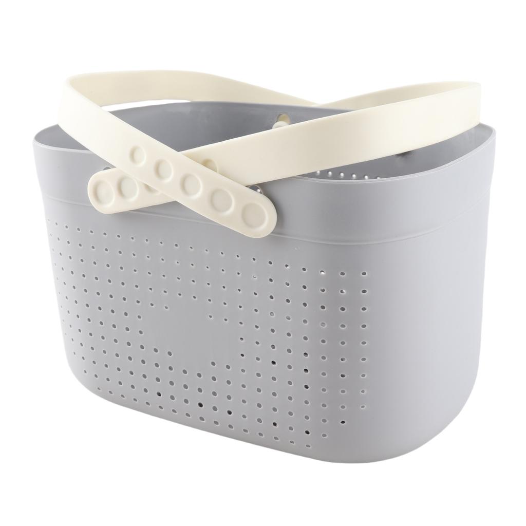 Portable Shower Basket with Ventilation Holes Large Capacity Plastic Portable Storage Basket with Handles for Bathroom