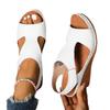 Summer New Large Size Sandals Women's Sewing Line Breathable Velcro Hollowed Wedge Sandals Women