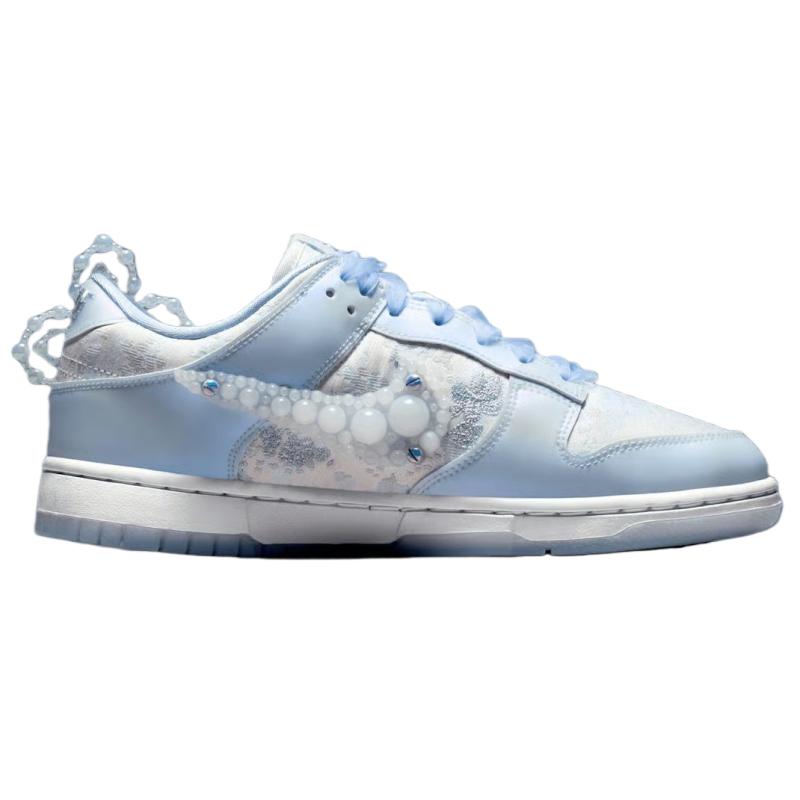 Nike X SUSAN FANG Dunk Synthetic Leather Skateboard Shoes Women's Light Blue HV8575-100