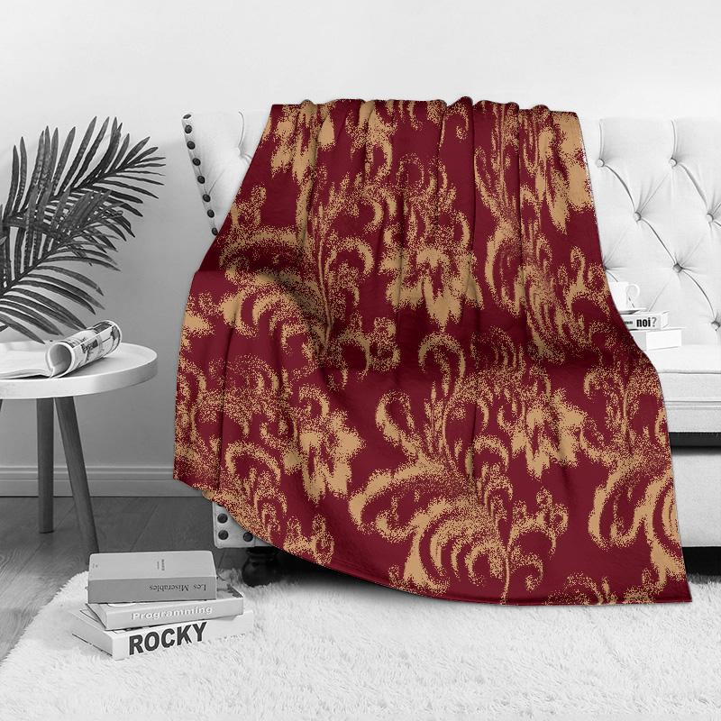 Luxurious Floral Velvet Throw Blanket Sofa Bed Bedroom Decoration Decorative Soft Warm Blanket for Home Living Room