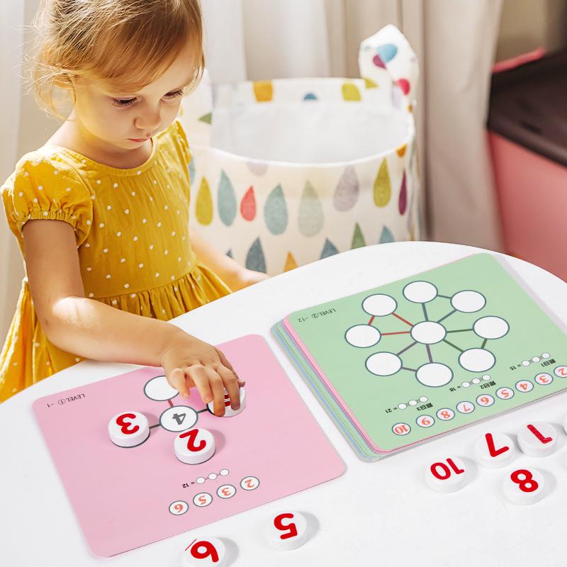 Children's Wooden Math Chart Toy Thinking Training Game Early Education Cognitive Learning Number Recognition Teaching Aids Toy
