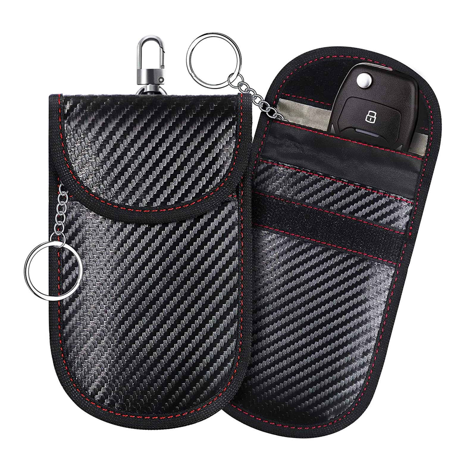 

DONGFANGB Relay Attack Prevention Key Case, Radio Wave Blocking Pouch, Security Protection, RFID Blocking, Car Anti-Theft, Smart Key Case Set of 2