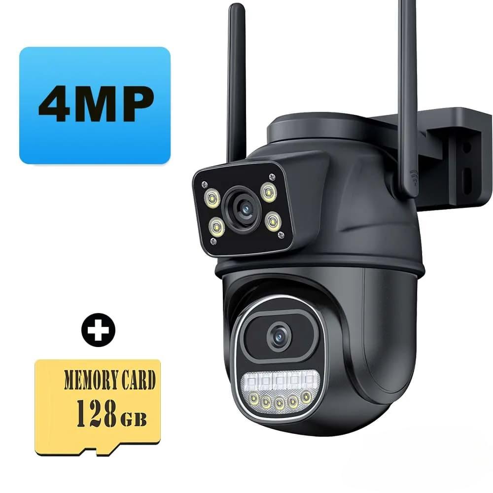 2025 New 12MP 6K WiFi IP Camera Outdoor Three Lens Dual Screens 8X Zoom CCTV PTZ Video Cam Auto Tracking Security Protection Surveillance
