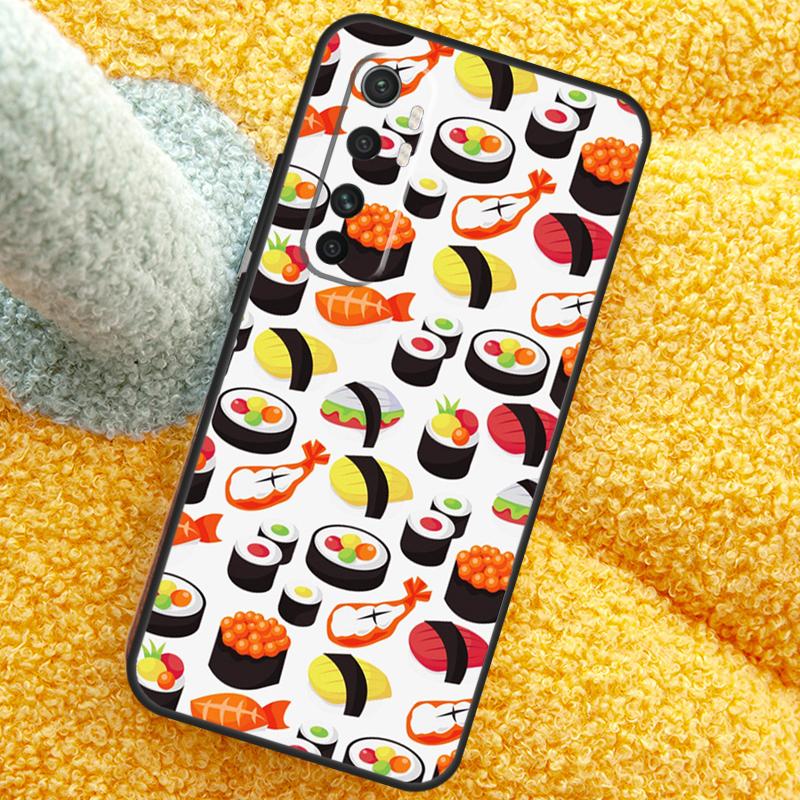 Kawaii Sushi Pattern Case For Xiaomi 17 Pro Max 13 14 15 Ultra 13T 14T 15T Cover For POCO X7 X5 X6 F5 F6 F7 F8 Pro