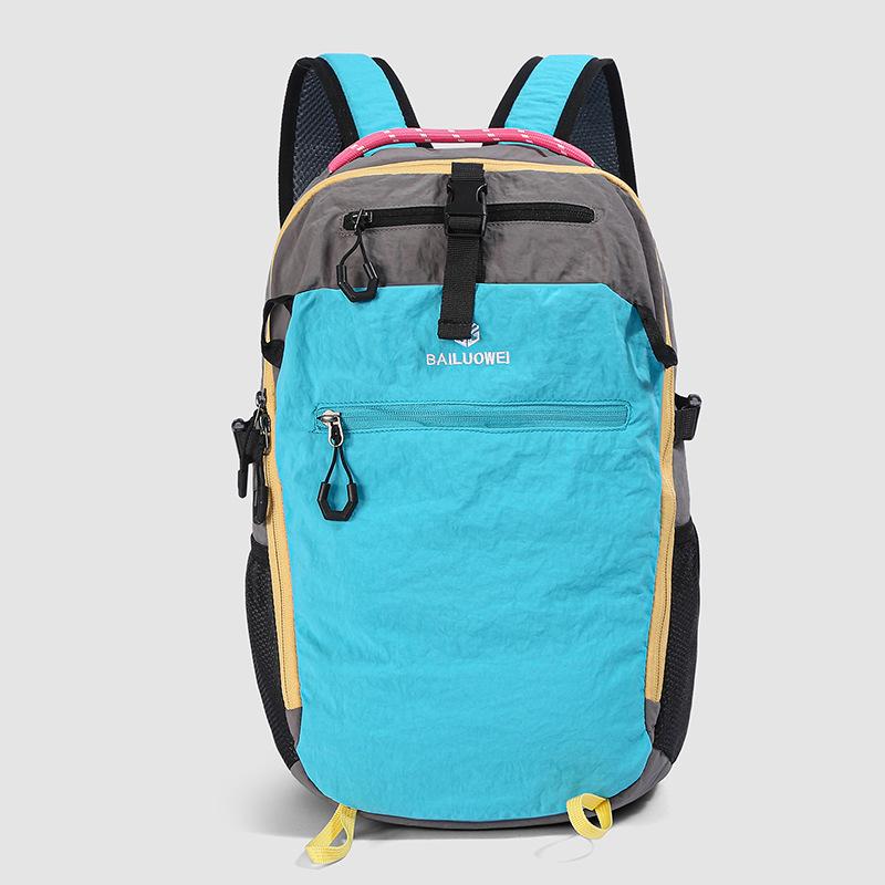 Outdoor Stitching Color Block Backpack Travel Backpack Nylon Large Capacity Backpack