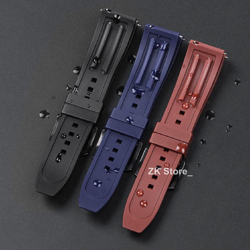 Premium Paski do zegarków z silikonu TPU Paski do zegarków z szybkim uwalnianiem 18/20/22/24mm do Pasków Rolex dla Mężczyzn Tropiczny Gumowy Sportowy Bransoleta