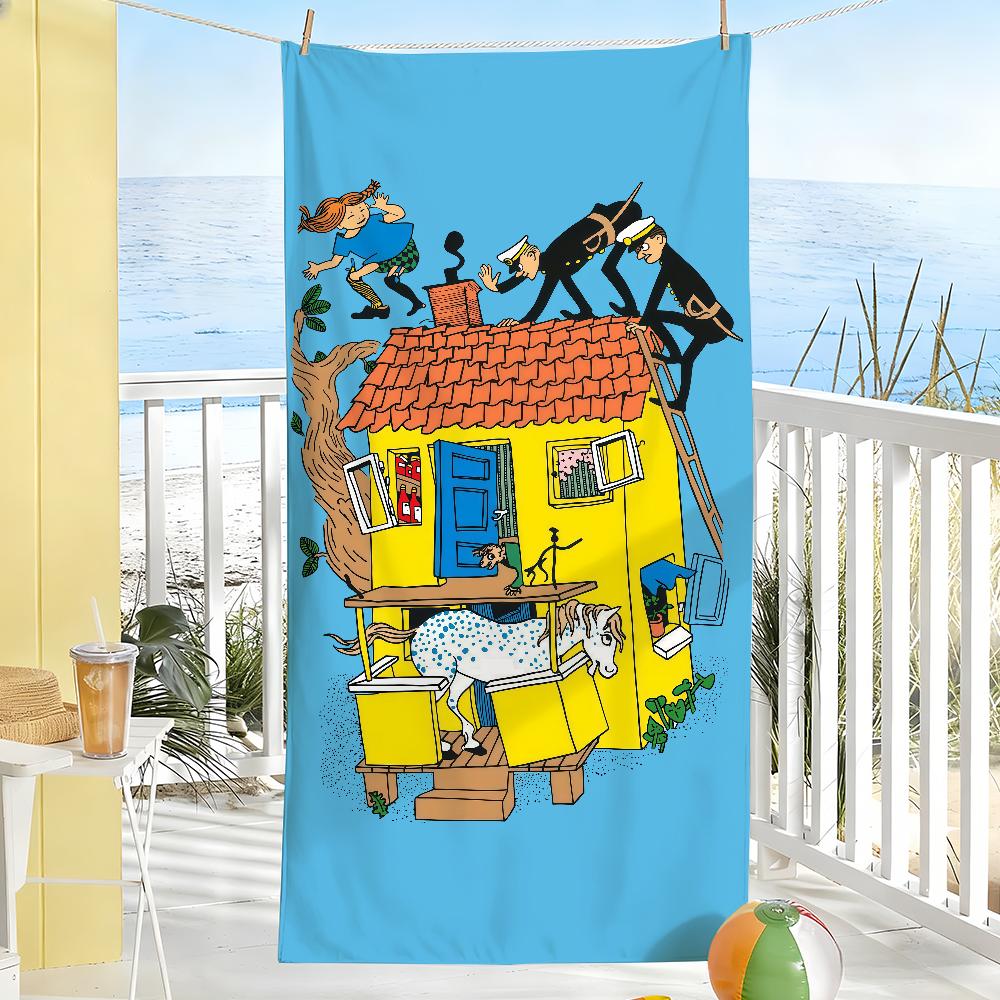 Pippi L-longstocking Cute Towel Towels For Beaches Yoga Studios Gyms Hot Springs Swimming Pools And Picnics