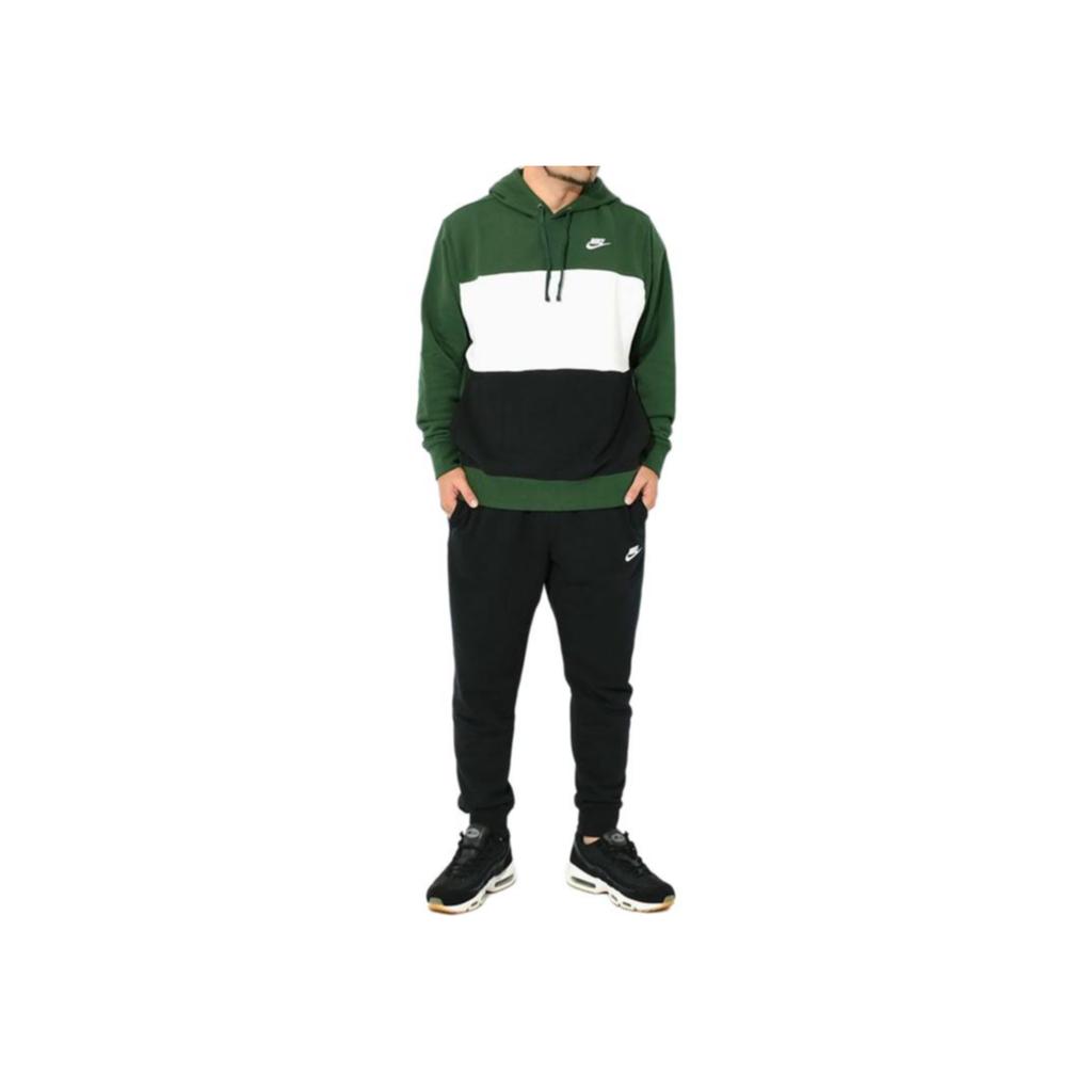 Nike Club Fleece Color Block Hoodie Men Hoodies Cold-Fir-Green FB7416-323