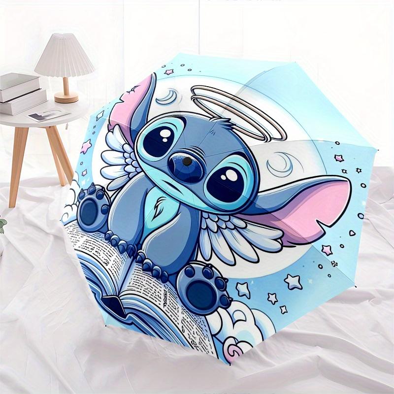 Angel Stitch,Cartoon Character Themed folding umbrella, the best choice for gift giving, 8 ribs, casual, durable, lightweight and portable t