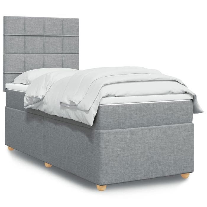 Maison Exclusive - Sommier à lattes de lit avec matelas gris clair 80x200 cm tissu