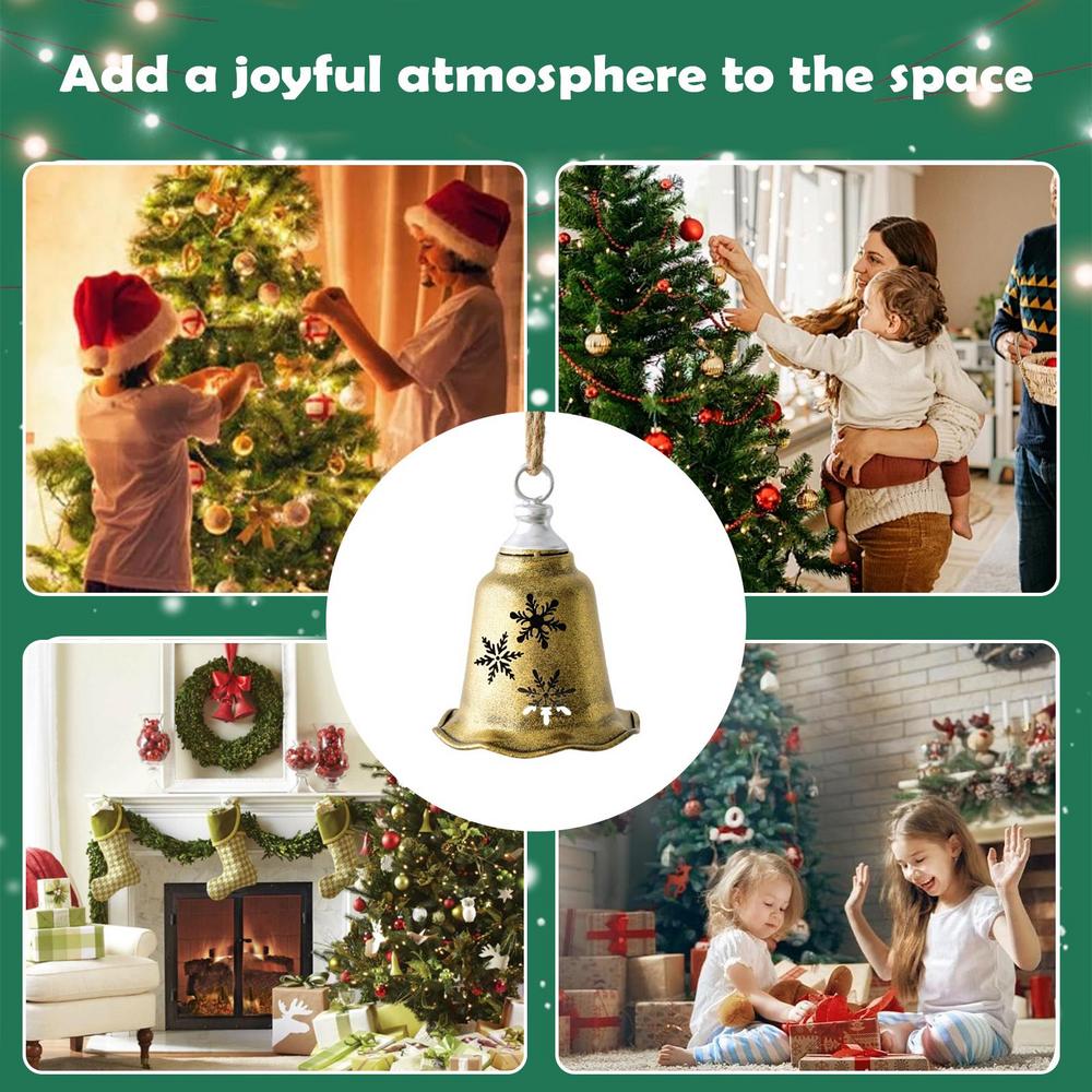 Christmas Bells Hollow Party Decoration Christmas Tree Pendant For Holiday Home Dinner School Restaurant Cafe Shopping Mall