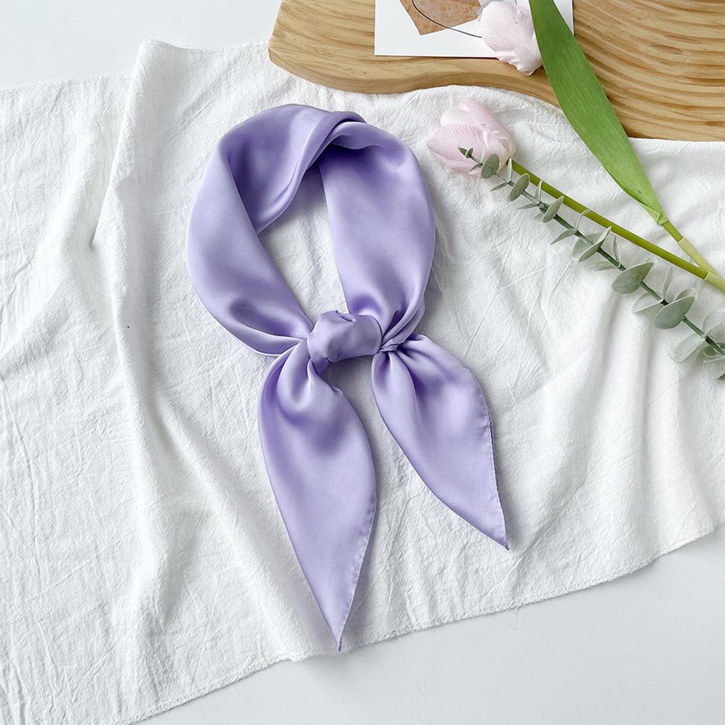 Silk Feel Square Neck Scarf Lightweight Soft Fabric Classic Design Versatile Accessory for Women and Men Fashion