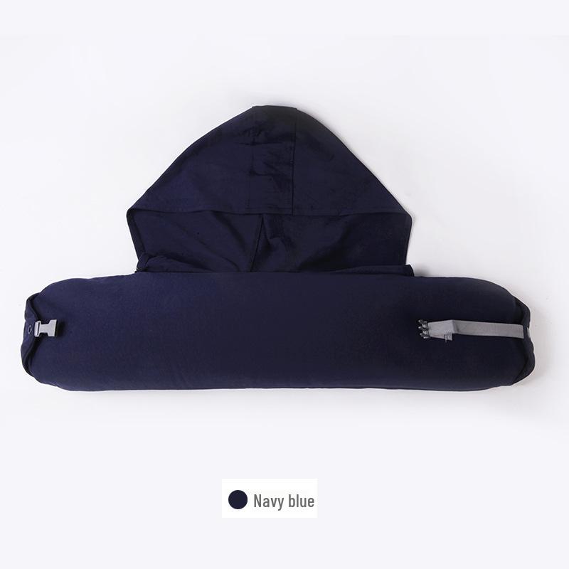 Particle U-Shaped Hooded Neck Pillow: Multi-functional, Light-Blocking, Breathable, for Airplane Nap & Lumbar Support