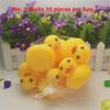 Vinyl Duck Family Bath Toy Set - Squeeze-activated Sounds, Educational Play, Mother and Ducklings, Cute Design, Includes Mesh Bag for Storage.