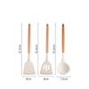 Silicone Kitchen Cookware Utensils High Temperature Resistant Wooden Handle Kitchenware Set Food Grade