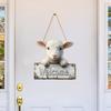 Wall Decoration Rustic Farmhouse Sheep Welcome Door Sign Indoor Outdoor Lamb Hanger Decoration Decorative Wall Plaque