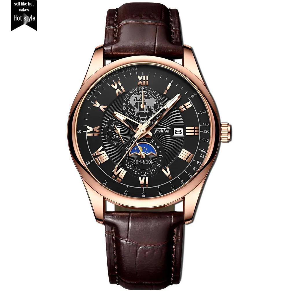 Orologio da Polso al Quarzo da Uomo Elegante: Design Moderno con Calendario, Funzioni Luminose e Precisione Meccanica per una Sofisticatezza Giovanile