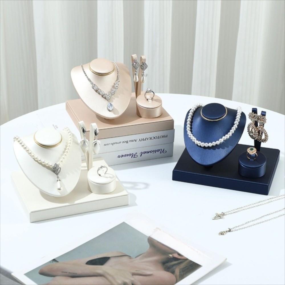 PU Leather Necklace Display Storage Stand Multi-purpose Counter Showcase Props Dresser