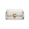 Studio 25 C-Logo Flap Bag - Large White Leather Shoulder Bag, Women's Style, Ideal for Holidays, Anniversaries, and Christmas Gifts. C6641